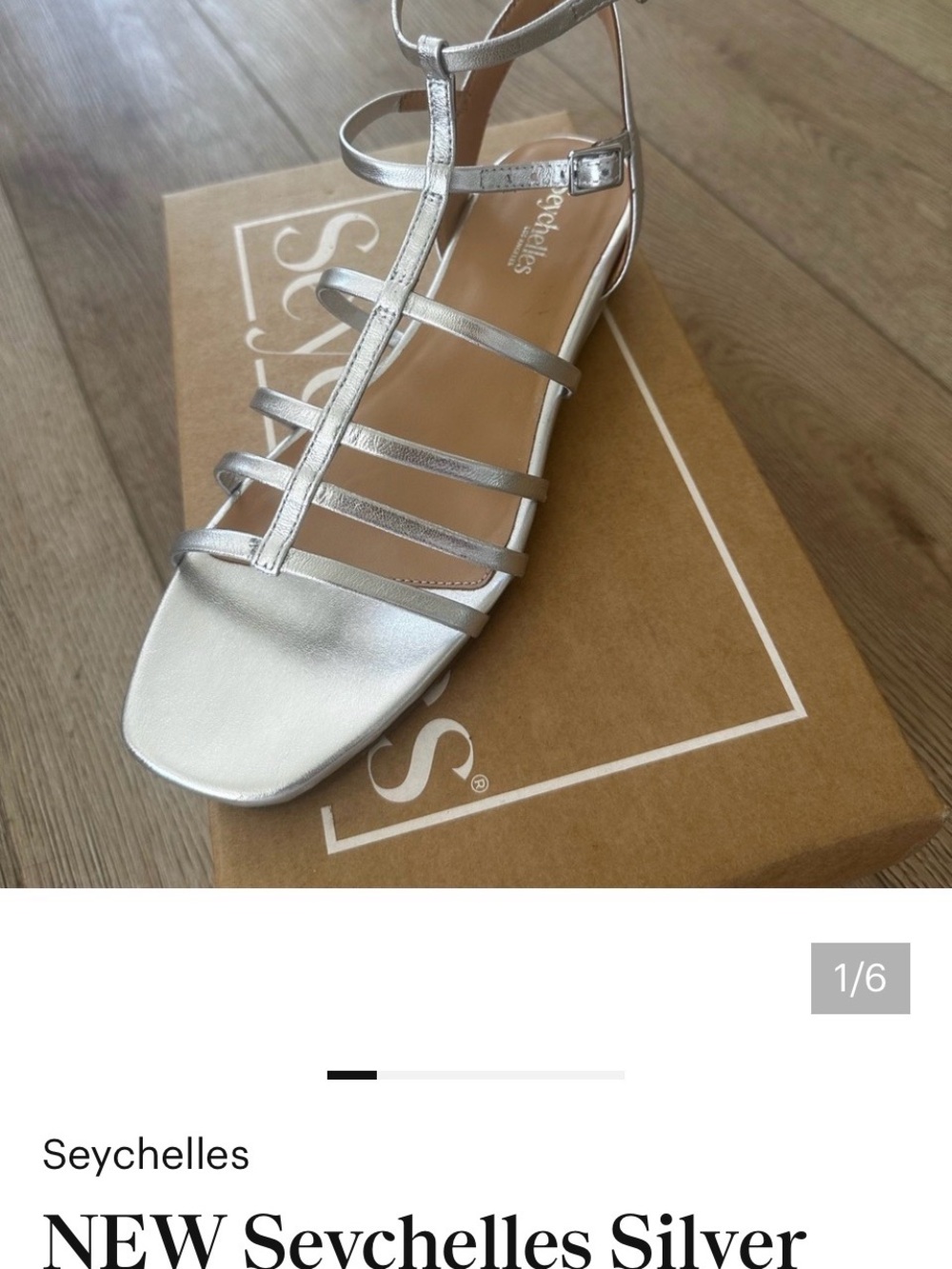 Seychelles Metallic Silver Strappy T‑Bar Sandal!